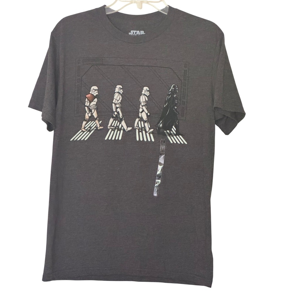 Mad Engine Star Wars T-Shirt Mens Medium Gray Darth Vader Abbey Road Parody